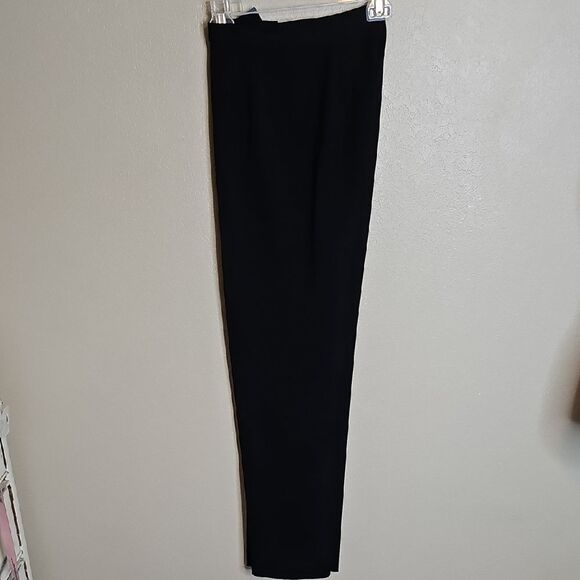 Lafayette 148 New York Stretch Wool Unlined Straight Black Dress Pants 2 - Picture 2 of 10